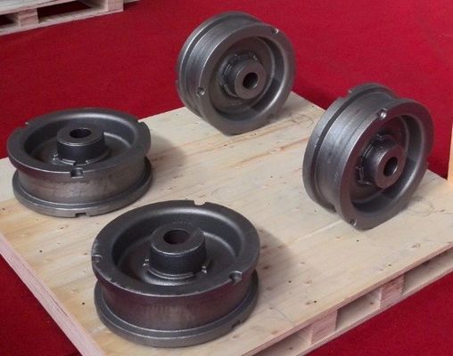 Piezas de cubo y rueda de hierro de fundición de resina de alta calidad OEM para maquinaria industrial de grúas