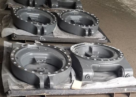 Fundición de arena de resina para maquinaria de construcción OEM, eslabón redondo de hierro con superficie de granallado